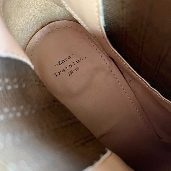 ZARA SUEDE STACK CHUNKY HEELED ANKLE BOOTS BOOTIES - Picture 4 of 11